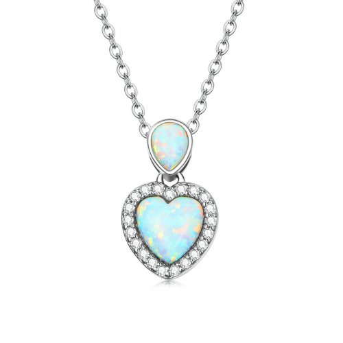 Collar de Amor con Ópalo al Estilo Pandora - BSN243