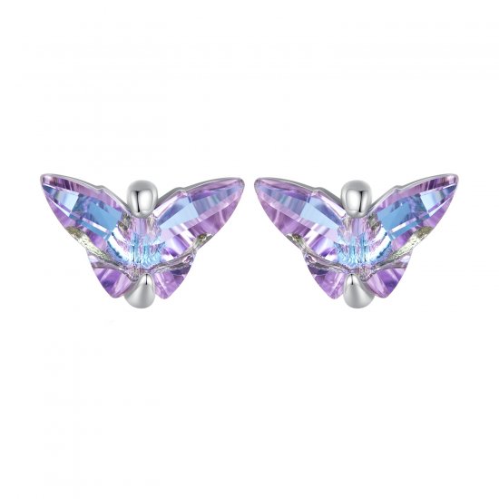 Pendientes de tuerca con hilos de mariposa al estilo Pandora - BSE797 - Haga click en la imagen para cerrar