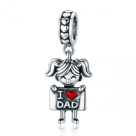 Pulsera estilo Pandora en plata con colgante "Daddy's Girl" - SCC690 - Haga click en la imagen para cerrar