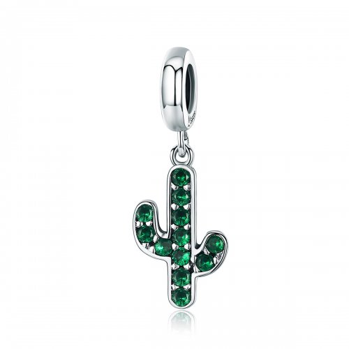 Pendiente de Cactus Fresco en Plata Estilo Pandora - SCC515