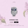 Charm de Búho Brillante de Estilo Pandora en Plata - SCC1607