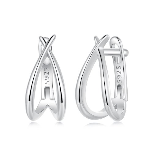 Exquisita hebilla de oreja de plata estilo PANDORA - BSE1053
