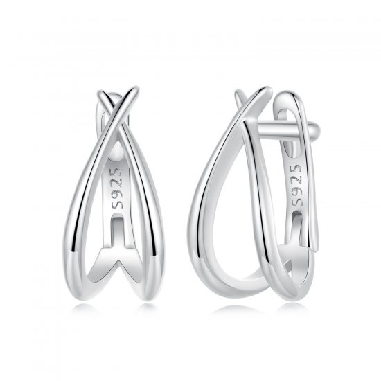 Exquisita hebilla de oreja de plata estilo PANDORA - BSE1053 - Haga click en la imagen para cerrar