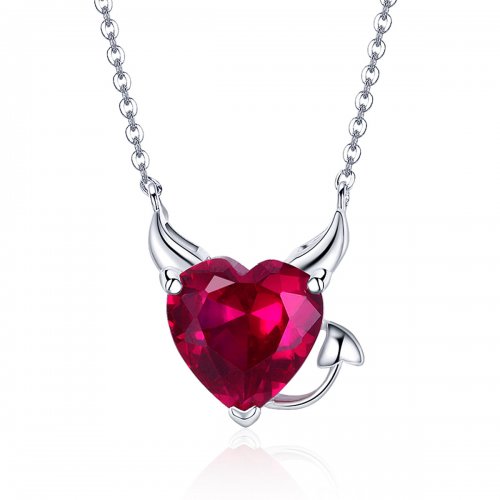 Collar diablo rojo de plata estilo Pandora - SCN286