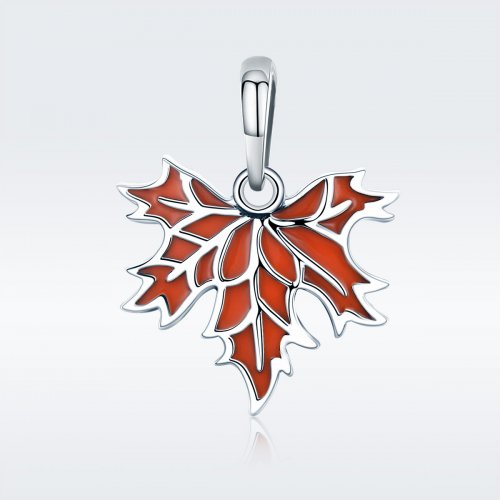 Colgante de collar estilo Pandora con hojas de arce de otoño tardío - SCC585