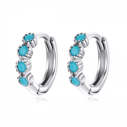 Aretes de argolla elegantes de estilo Pandora plateados - SCE1127