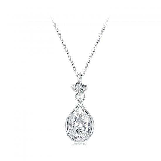 Collar con forma de lágrima estilo PANDORA - BSN402 - Haga click en la imagen para cerrar