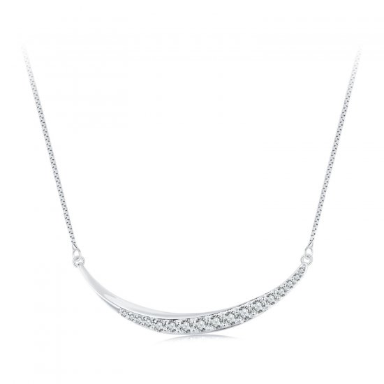 Collar con sonrisa de luna estilo PANDORA - BSN374 - Haga click en la imagen para cerrar