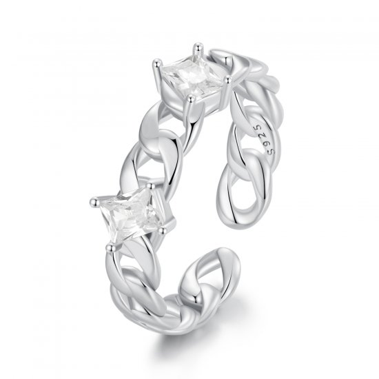 Anillo abierto estilo Pandora con cadena - SCR977-E - Haga click en la imagen para cerrar