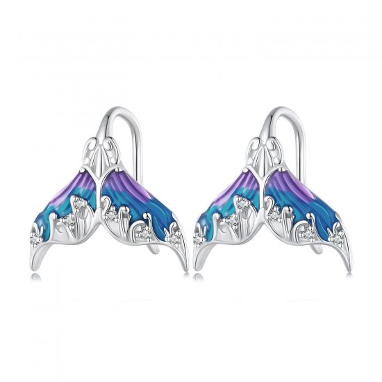 Pendientes de botón estilo Pandora con cola de sirena Dreamman - BSE921 - Haga click en la imagen para cerrar
