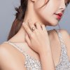 Anillo abierto de Luna y Estrella, estilo Pandora, en plata - BSR137