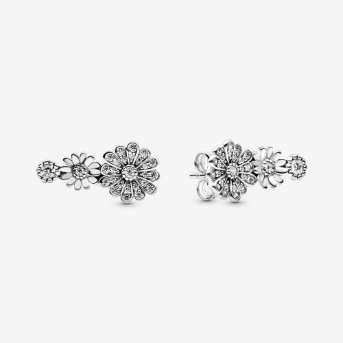 Pendientes de botón trío PANDORA Sparkling Daisy Flower - 298876C01