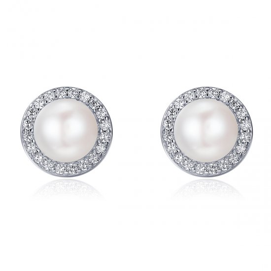 Pendientes de botón elegantes estilo Pandora en plata - SCE122 - Haga click en la imagen para cerrar