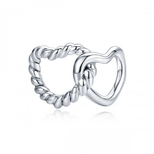Charm de Plata con Corazones Entrelazados al Estilo de Pandora - SCC1563