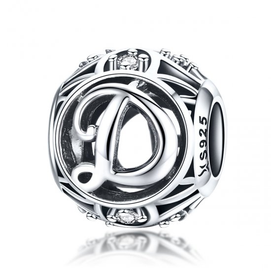 Charm Letra D estilo Pandora - SCC738-D - Haga click en la imagen para cerrar