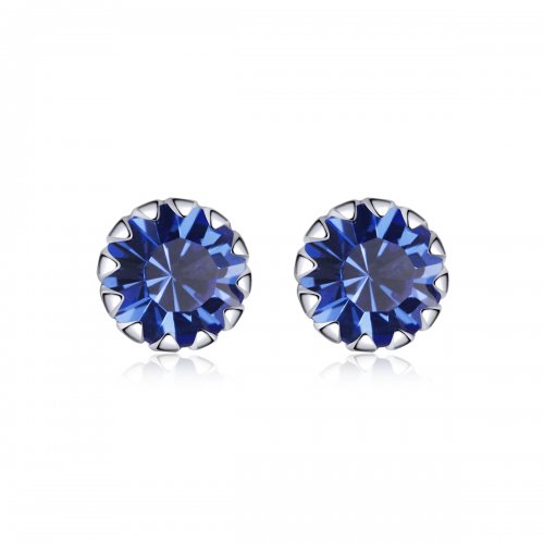 Aretes estilo Pandora con piedra natal de septiembre en plata - SCE862-9