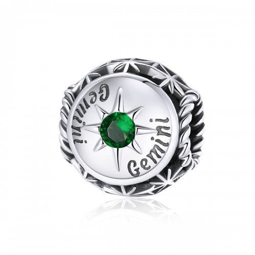 Charm de estilo Pandora con brillo para el signo Géminis - SCC1725-7