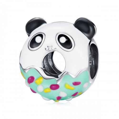 Charm de estilo Pandora con diseño de donas panda - SCC1875