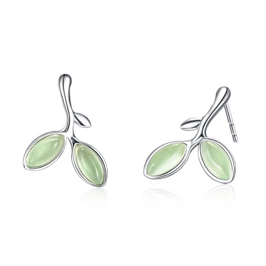 Pendientes de botón de plata estilo Pandora con diseño de esperanza - SCE465 - Haga click en la imagen para cerrar
