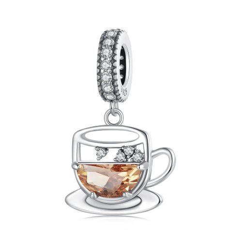Colgante de café interesante estilo PANDORA - SCC2842