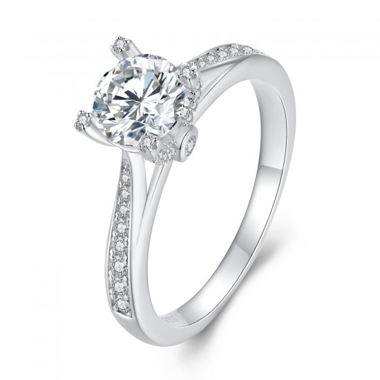 Anillo de boda exquisito estilo Pandora con Moissanite - MSR026 - Haga click en la imagen para cerrar