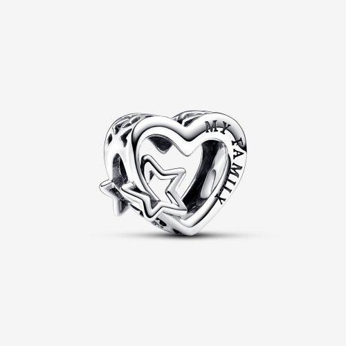 Charm Pandora Corazón en filigrana Familia y Estrella - 792829C00