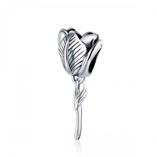Charm de plata estilo Pandora con forma de tulipán - SCC1514