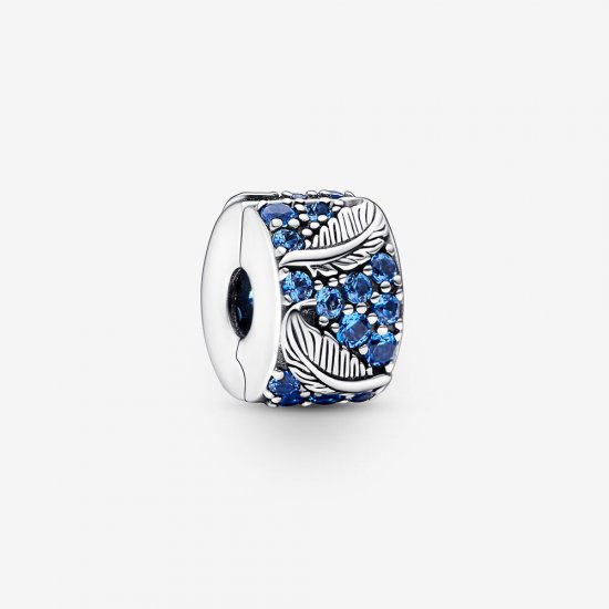 PANDORA Pluma Curvada y Abalorio con Pavé - 792552C01 - Haga click en la imagen para cerrar