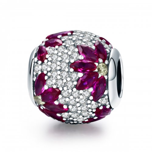 Charm de estilo Pandora plateado con escena de primavera - SCC570