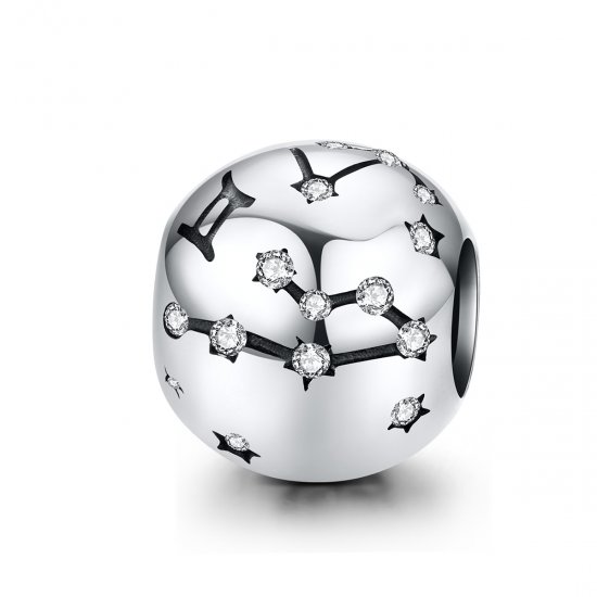 Charm de Plata al Estilo Pandora con Signo de Géminis - SCC1218-3 - Haga click en la imagen para cerrar