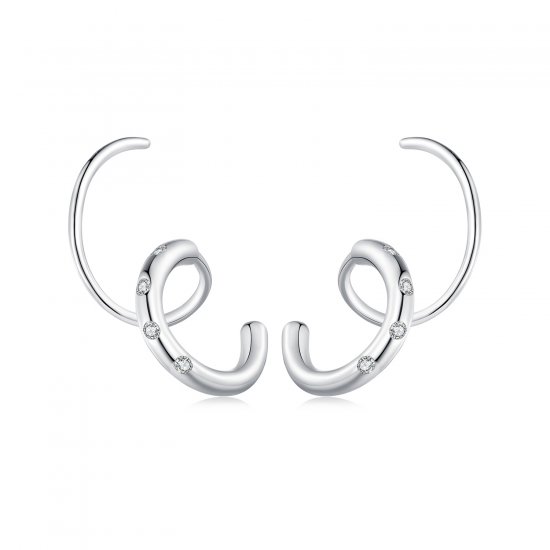 Pendientes de Aro Doble Estilo Pandora Pendientes de Botón - SCE1652 - Haga click en la imagen para cerrar