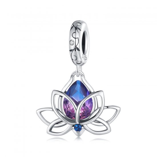 Pendiente colgante de estilo Pandora con forma de loto - SCC2562 - Haga click en la imagen para cerrar