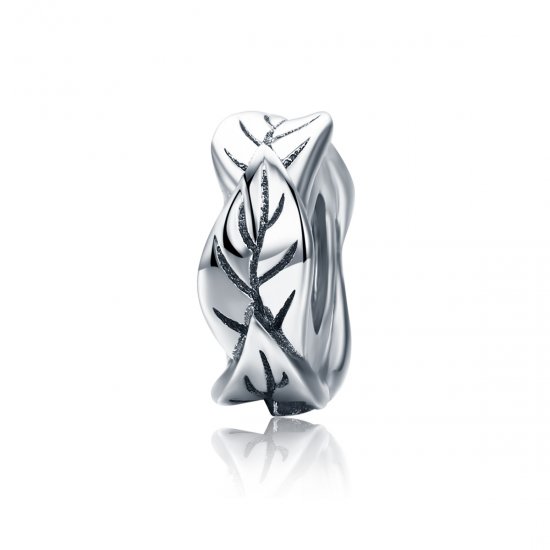 Charm de separador de hojas blancas de plata al estilo Pandora - SCC597 - Haga click en la imagen para cerrar