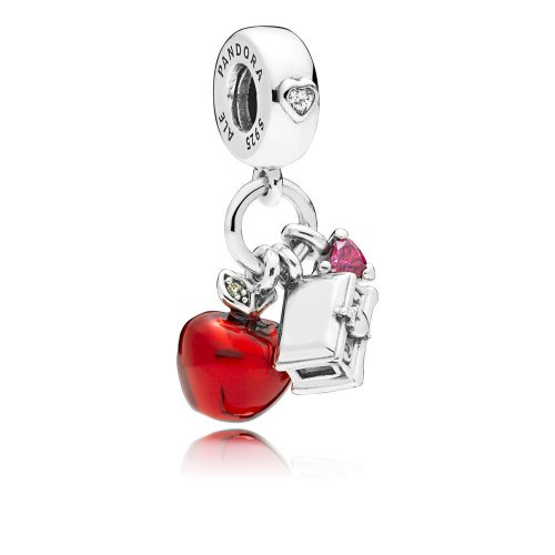 Charm colgante en plata de ley Corazón y Manzana de Blancanieves - P