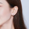Pendientes de botón de estilo Pandora en plata con diseño de mariquita - SCE715