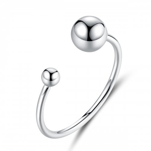 Anillo abierto de bola de plata estilo Pandora - SCR575
