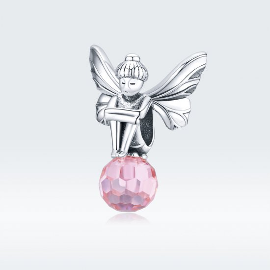 Charm de Elfo de Flor de Plata al Estilo Pandora - SCC1483 - Haga click en la imagen para cerrar