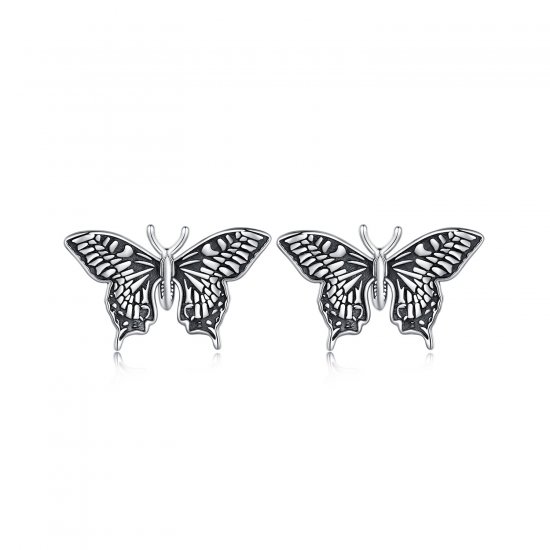 Pendientes de mariposa estilo Pandora - SCE1637 - Haga click en la imagen para cerrar