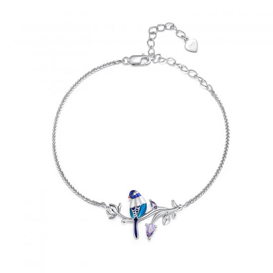 Pendientes de botón con diseño estilo Pandora en forma de huellas de perro azules - SCE1574-LB - Haga click en la imagen para cerrar