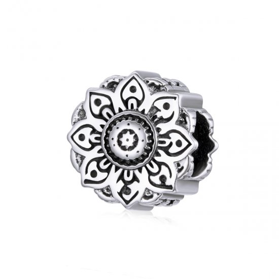 Charm estilo Pandora en plata con diseño de loto vintage - SCC1823 - Haga click en la imagen para cerrar