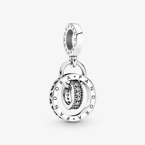 Charm colgante con círculos y logotipo de Pandora - 799490C01