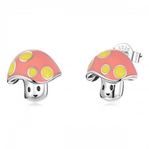 Estilo Pandora - Lindos Pendientes de Botón en forma de Setita - SCE1336