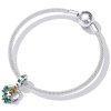 Pendiente colgante estilo Pandora con flores de amor en diseño abierto - SCC2249