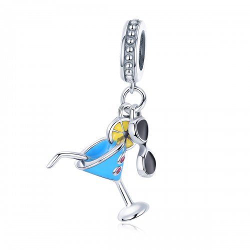 Pendiente colgante de bebidas frías de verano estilo Pandora en plata - SCC698