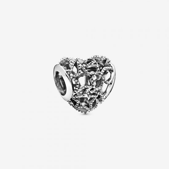 Pulsera de PANDORA con colgante en forma de corazón abierto y estrellas adornadas - 798462C00 - Haga click en la imagen para cerrar