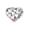 Charm de corazón de romance en estilo Pandora de plata - SCC1423