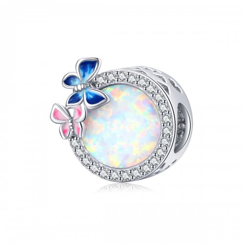 Charm de Mariposas de Plata al Estilo Pandora en Primavera - SCC1730