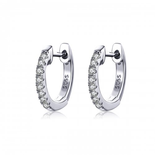 Aros de aro pequeño de estilo Pandora en plata - SCE498-A