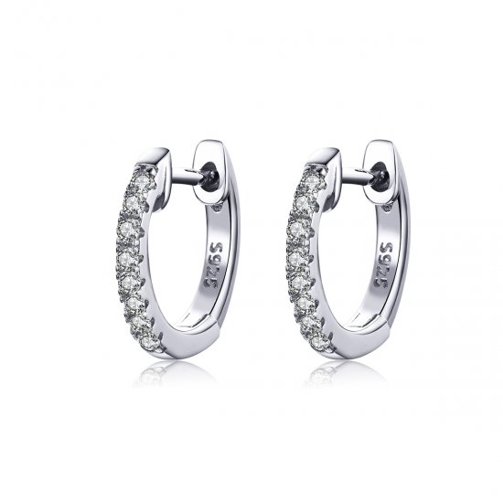 Aros de aro pequeño de estilo Pandora en plata - SCE498-A - Haga click en la imagen para cerrar