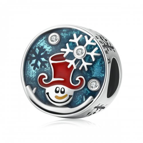 Charm de payaso de Navidad de estilo Pandora en plata - SCC2038